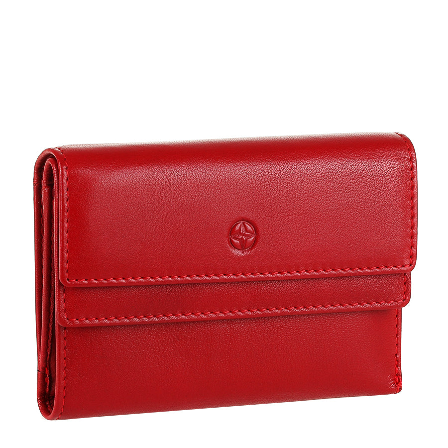 Tony Perotti Cortina 5115 Rosso small red leather wallet, closed front view