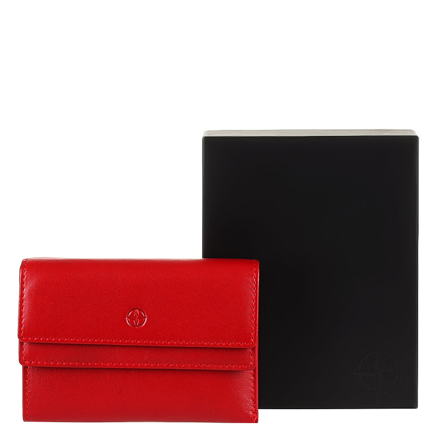 Tony Perotti Cortina 5115 Rosso red leather wallet with signature gift box