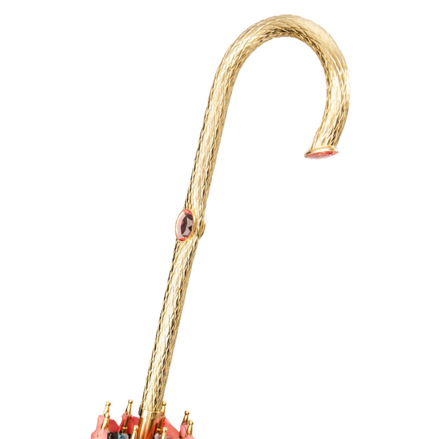Pasotti デザイナー レディース ピンク 花柄 ステッキ傘 — 189 9A436-6 P5
