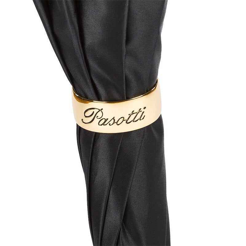 Pasotti Luxury Women’s Black Cane Umbrella with Panther Handle — 189 1411-29 K1