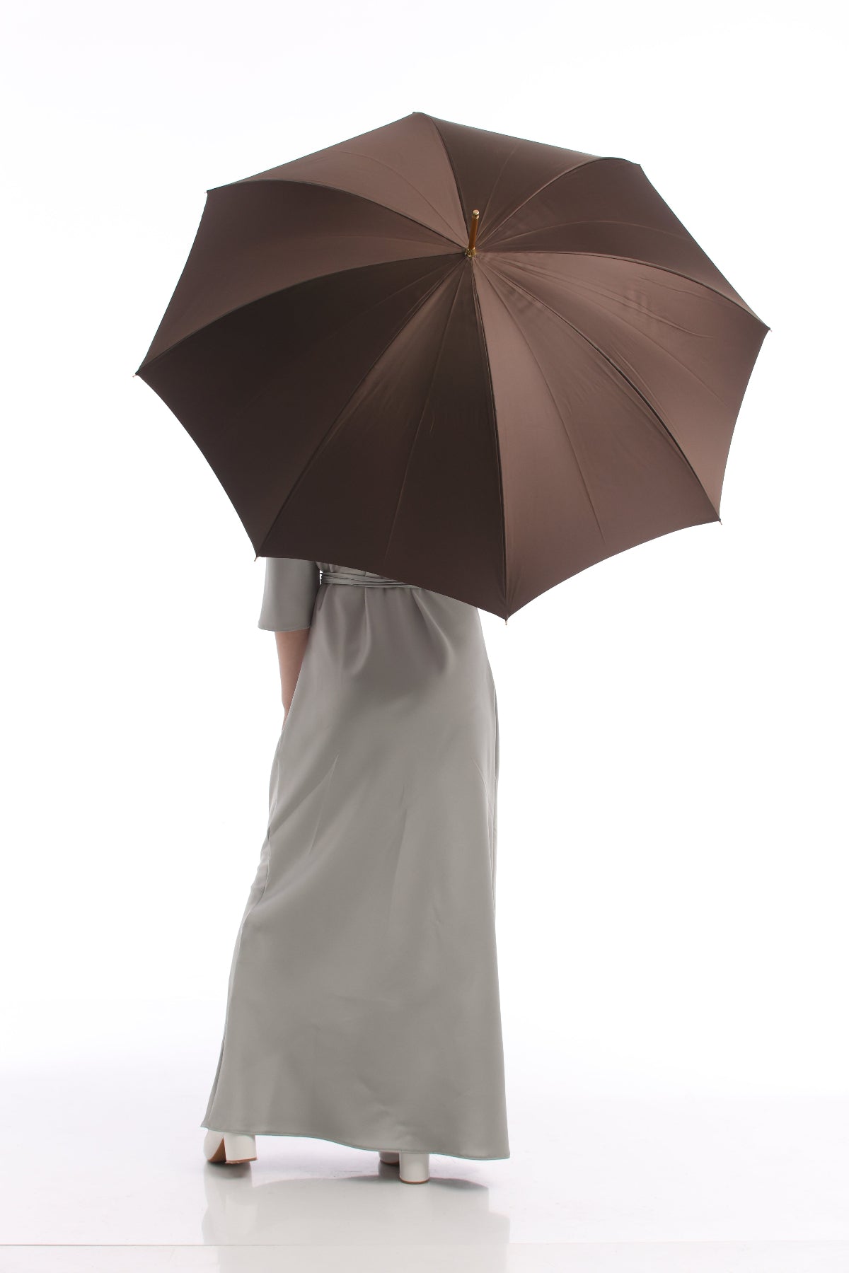 Dames bruine wandelparaplu Pasotti met een print van paardentuig — 189 58152-2 V