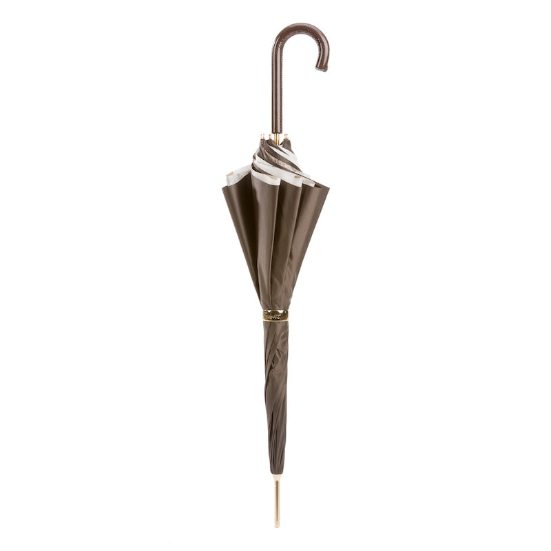 Elegant brown Pasotti umbrella when closed