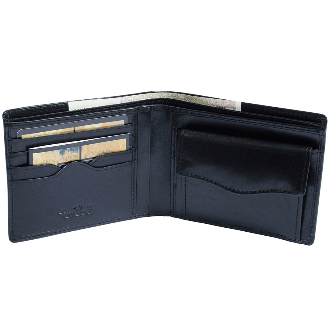 Detailed view of the wallet interior with multiple card slots and coin pocket