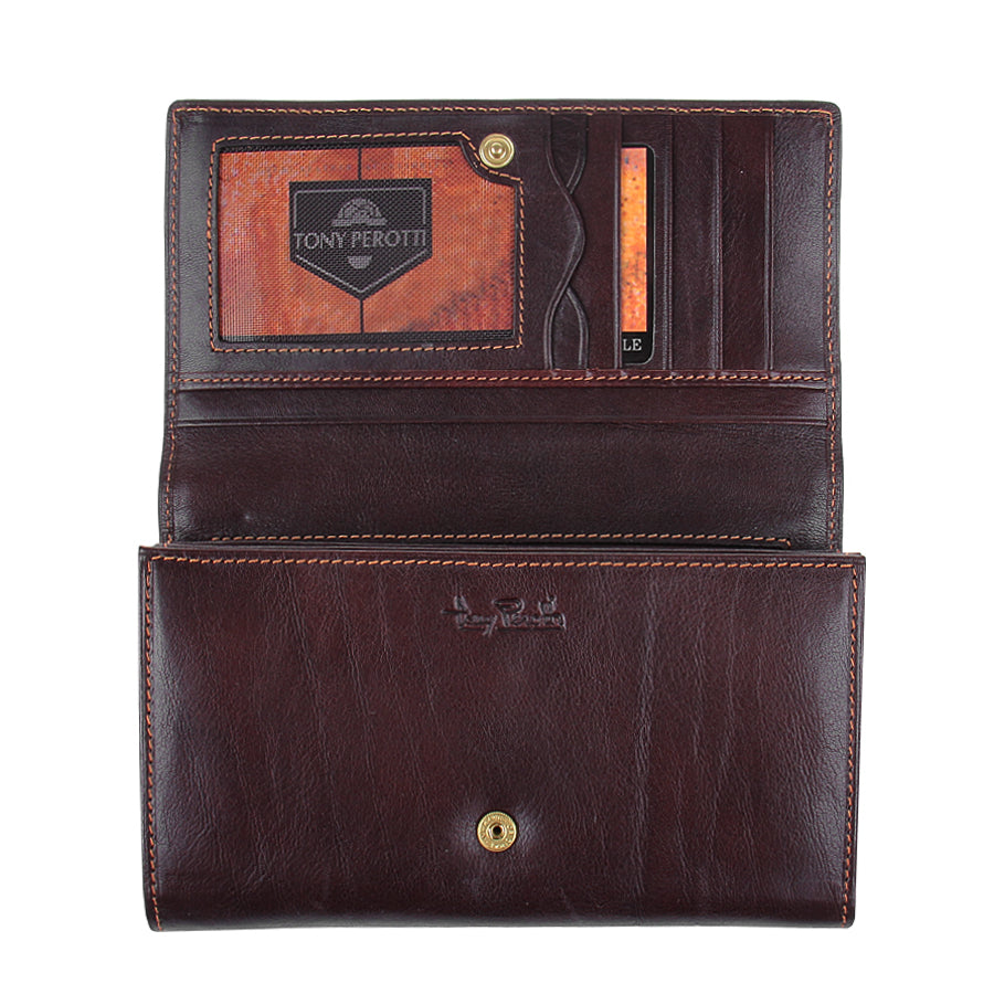 Tony Perotti Dames Portemonnee van Bruin Leer — Italico 1073 Moro