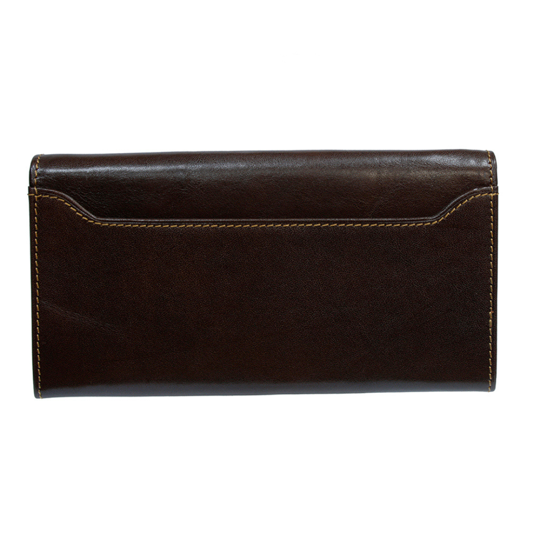 Tony Perotti brown leather wallet back view Accademia 1526 Moro