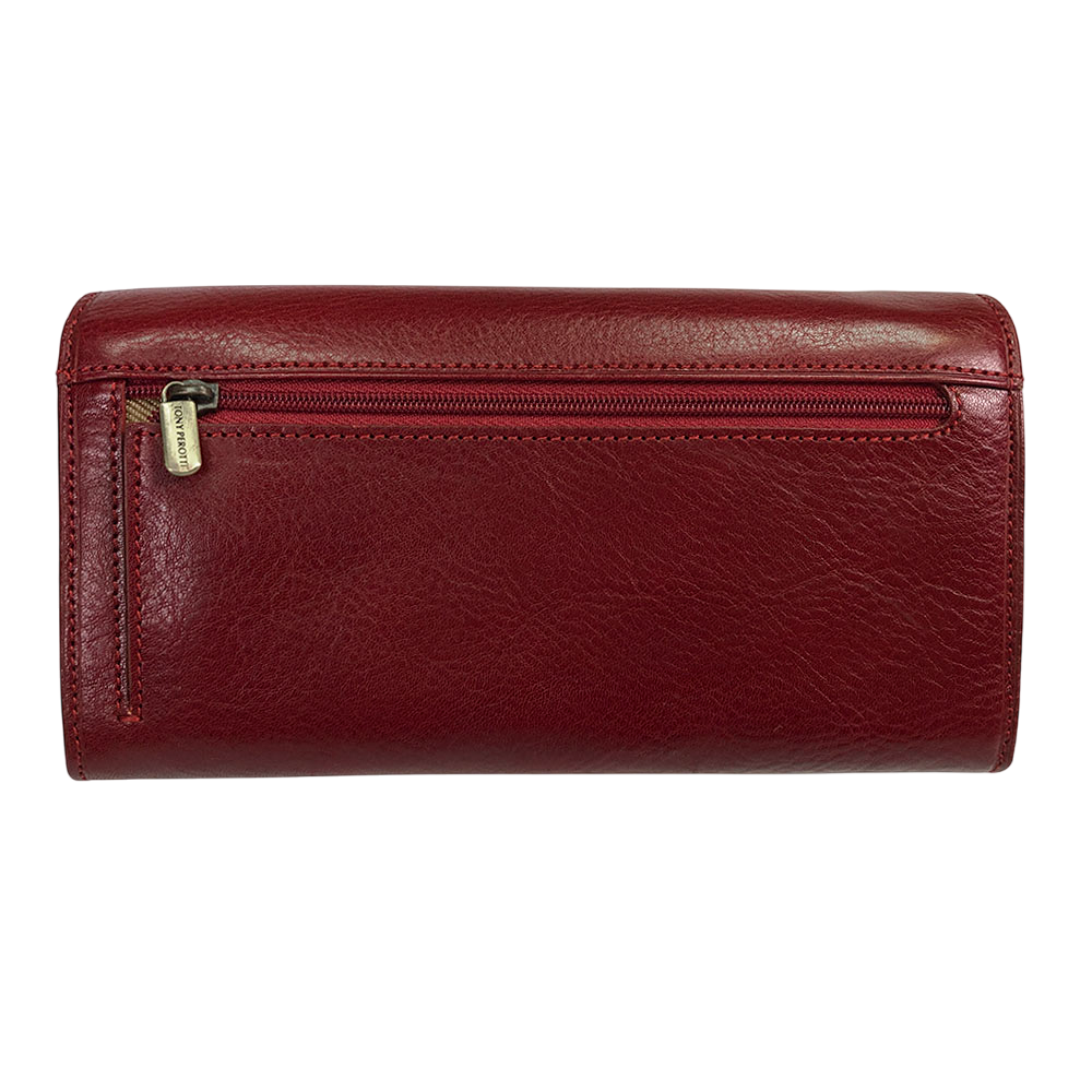 Tony Perotti Dames Rode Leren Overslagportemonnee — Italico 1911 Rosso
