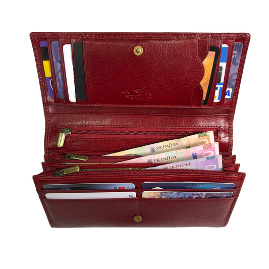 トニー・ペロッティ レディース レッド レザー フラップウォレット - イタリコ 1911 ロッソ