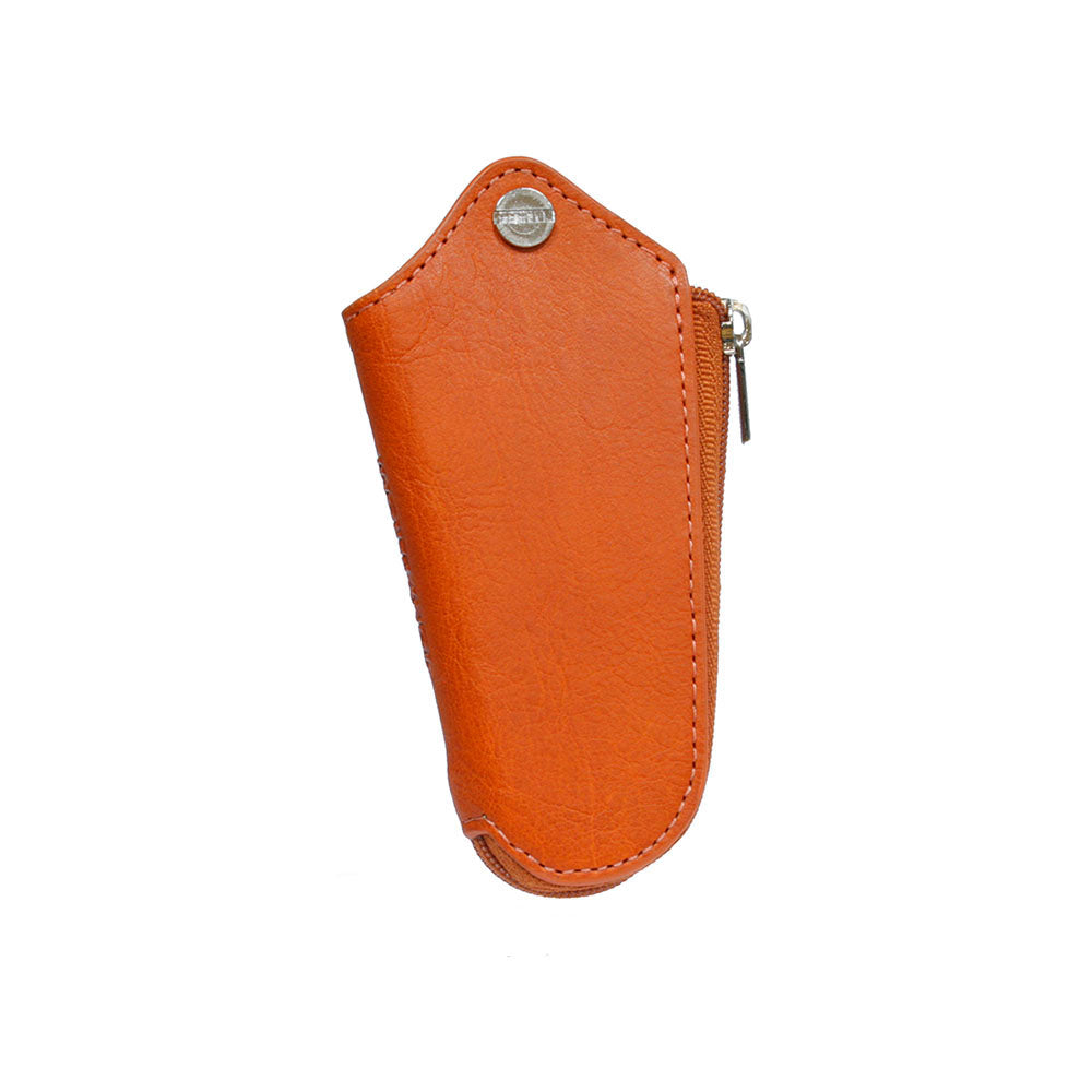 Tony Perotti Nevada 2694 arancio — orange leather key sheath closed, the screw post at the top and the zip running down the side