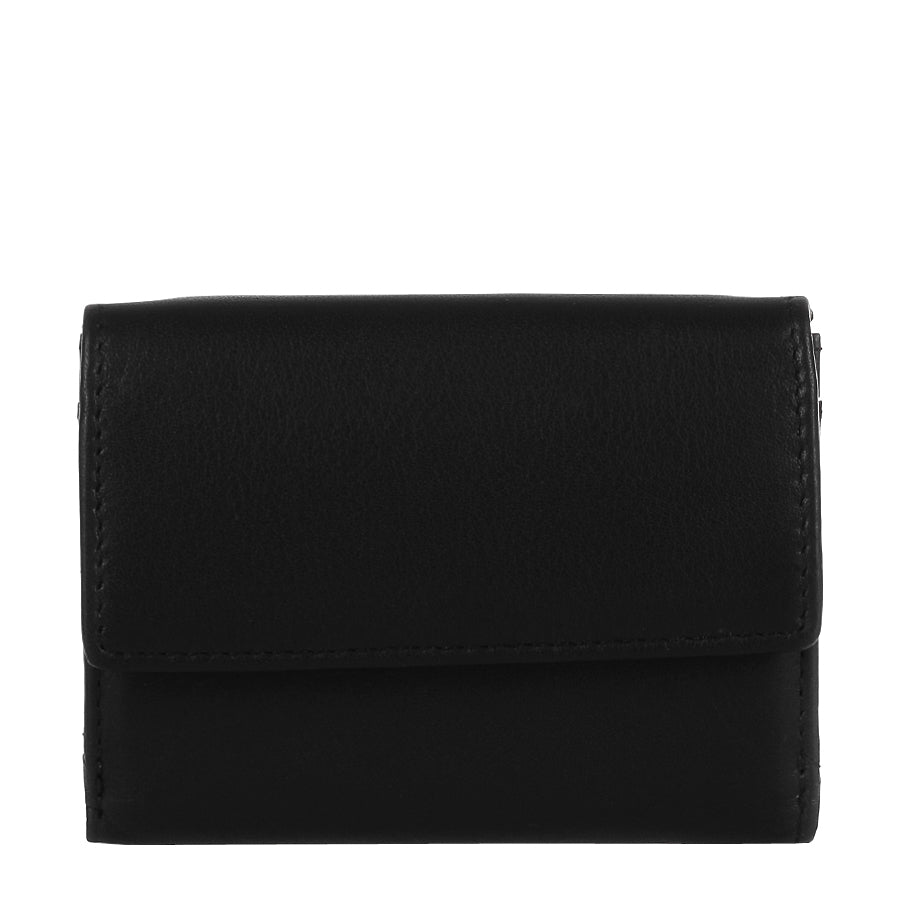 Back of the black Tony Perotti Cortina 5056 wallet — a plain smooth leather panel