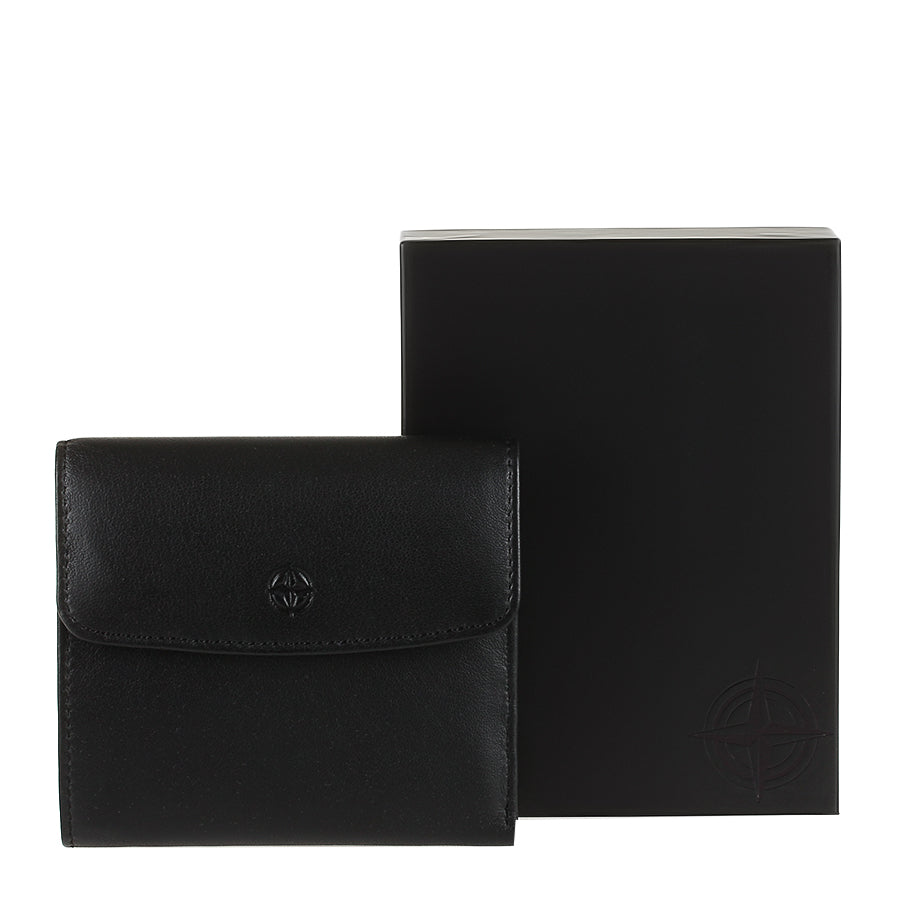 Black leather bifold wallet handcrafted in Italy — Tony Perotti Cortina 5087