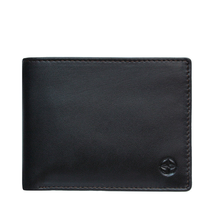 Tony Perotti dark brown calf leather bifold wallet — Cortina 5078 moro