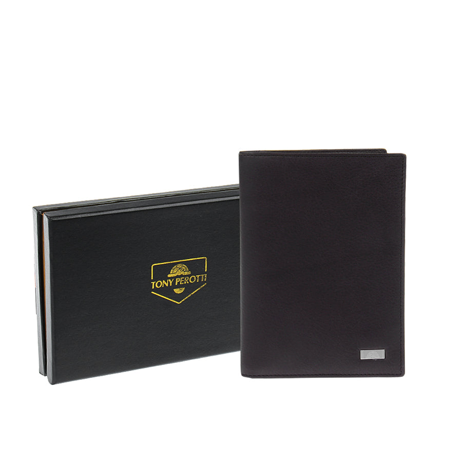 Tony Perotti Contatto 3051 moro dark brown leather travel wallet with Tony Perotti gift box