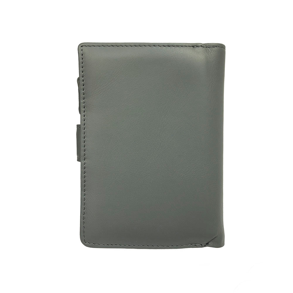 Gray leather wallet on a white background