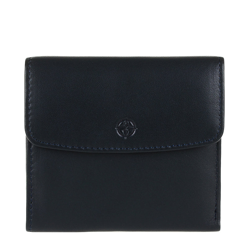 Tony Perotti navy calf leather bifold wallet — Cortina 5087 navy