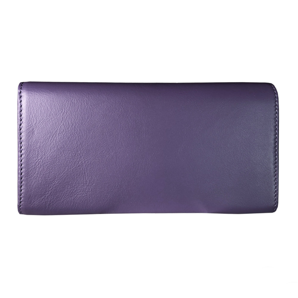 Back of the purple New Rainbow 3435 calf leather wallet