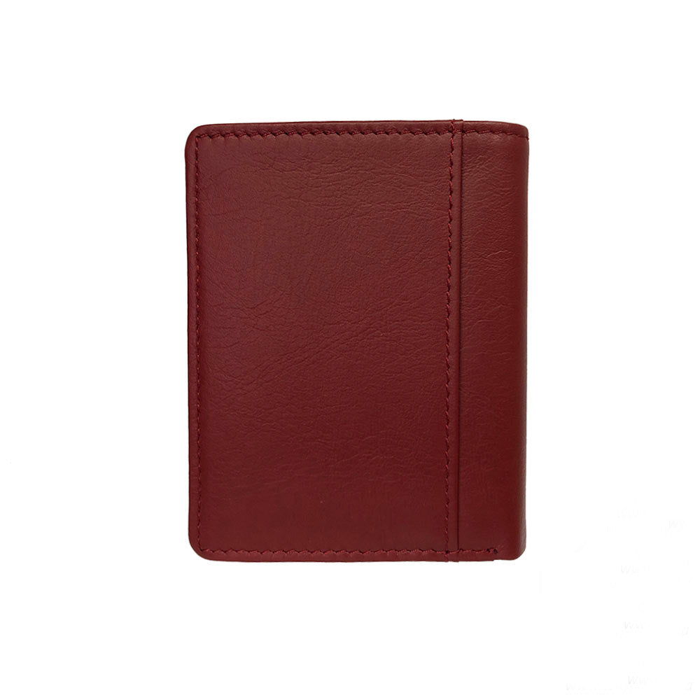 Tony Perotti New Rainbow 1034 rosso — the plain back face of the red leather card holder