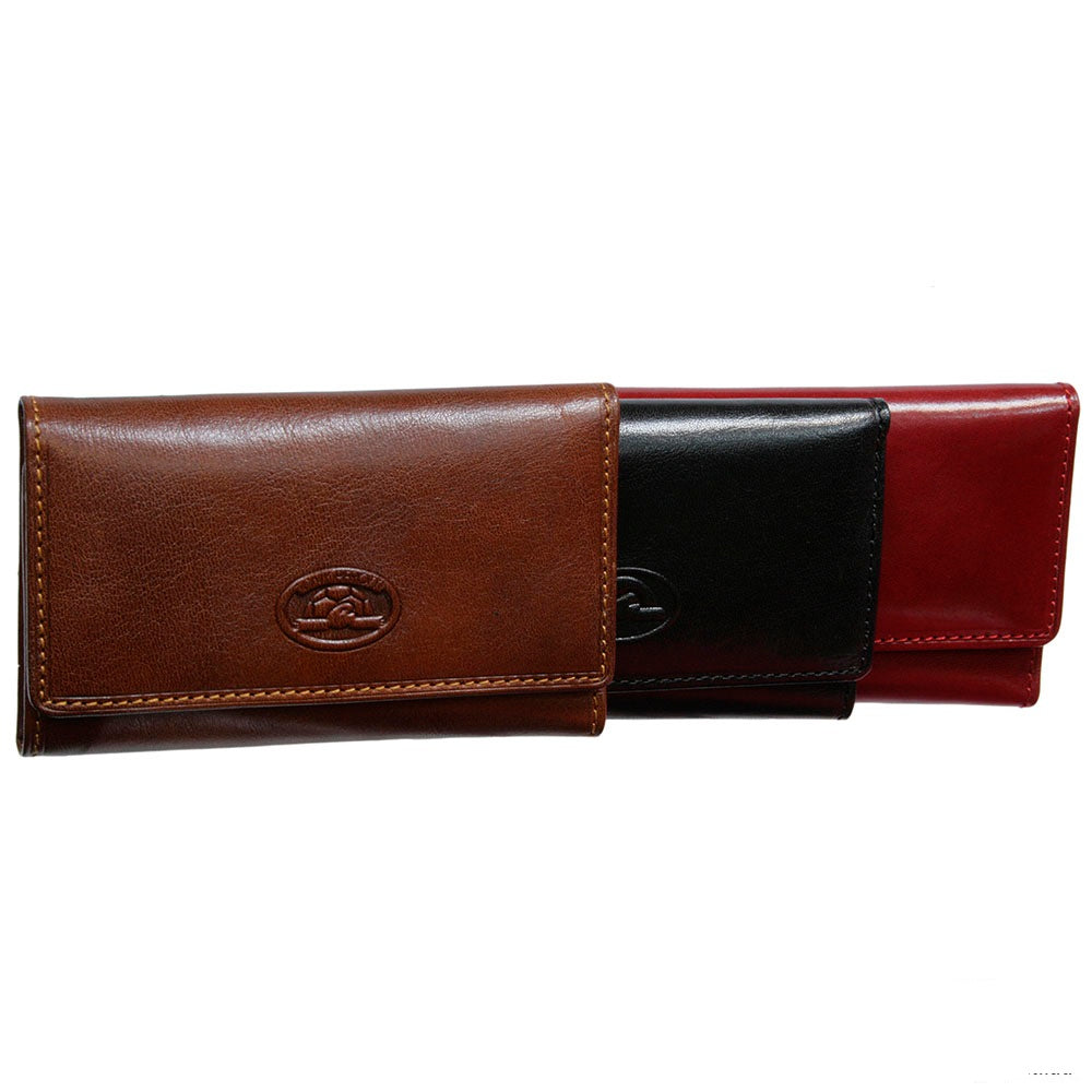 Italico 2533 key cases in cognac, black and red side by side — Tony Perotti Italico 2533 nero