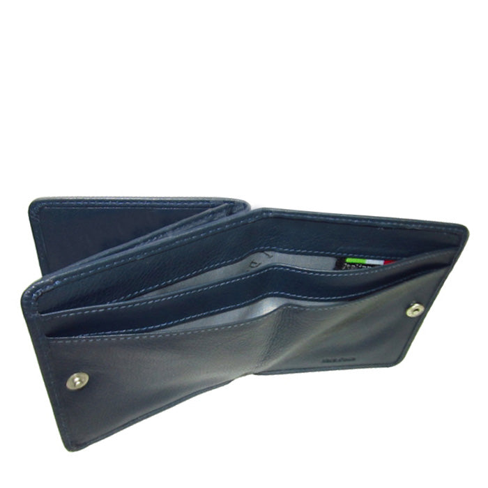 Tony Perotti Cortina 5064 navy opened at an angle — the compartments and the press studs at the sides