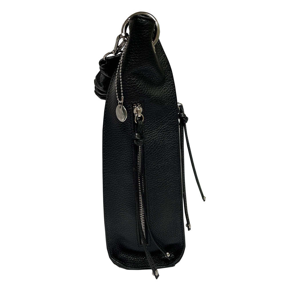 Side view of the Borsa CA020 — the metal Tony Perotti tag hanging on its ball chain