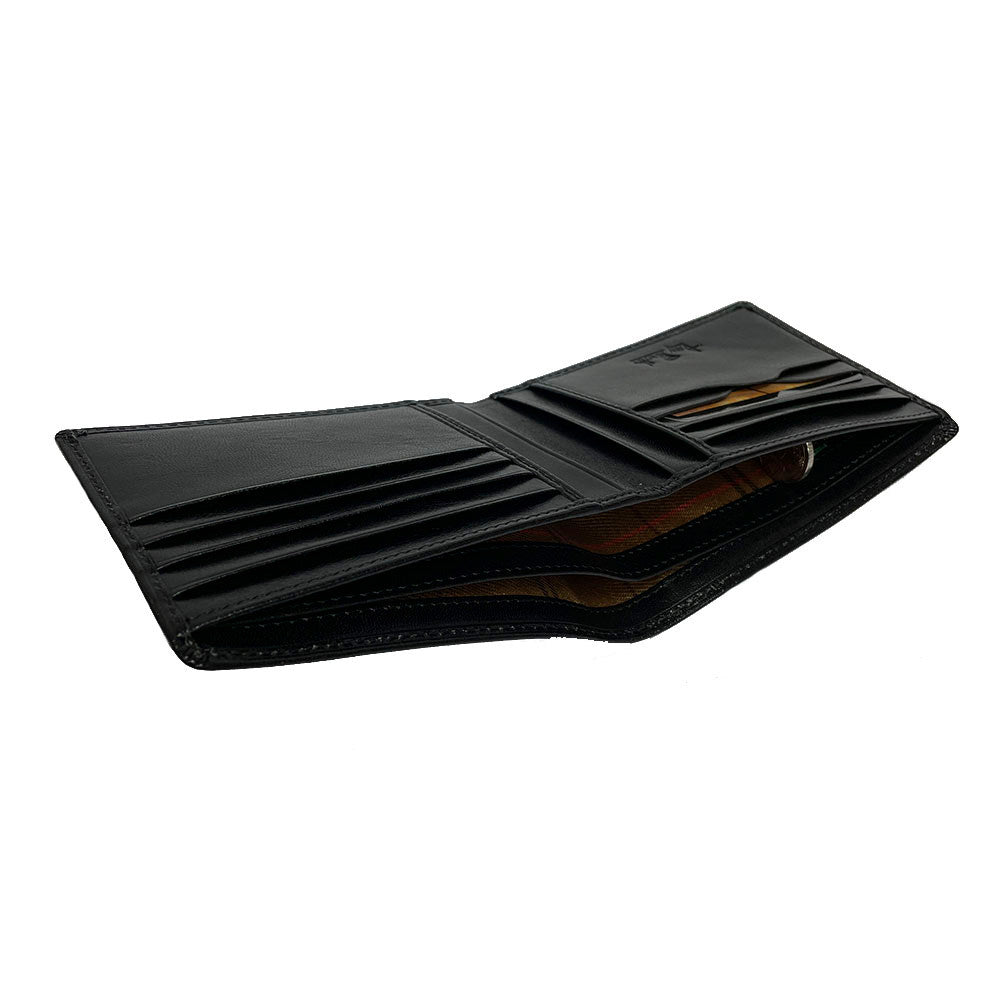 Tony Perotti Italico 537 nero wallet partly open with card slots and bill compartments