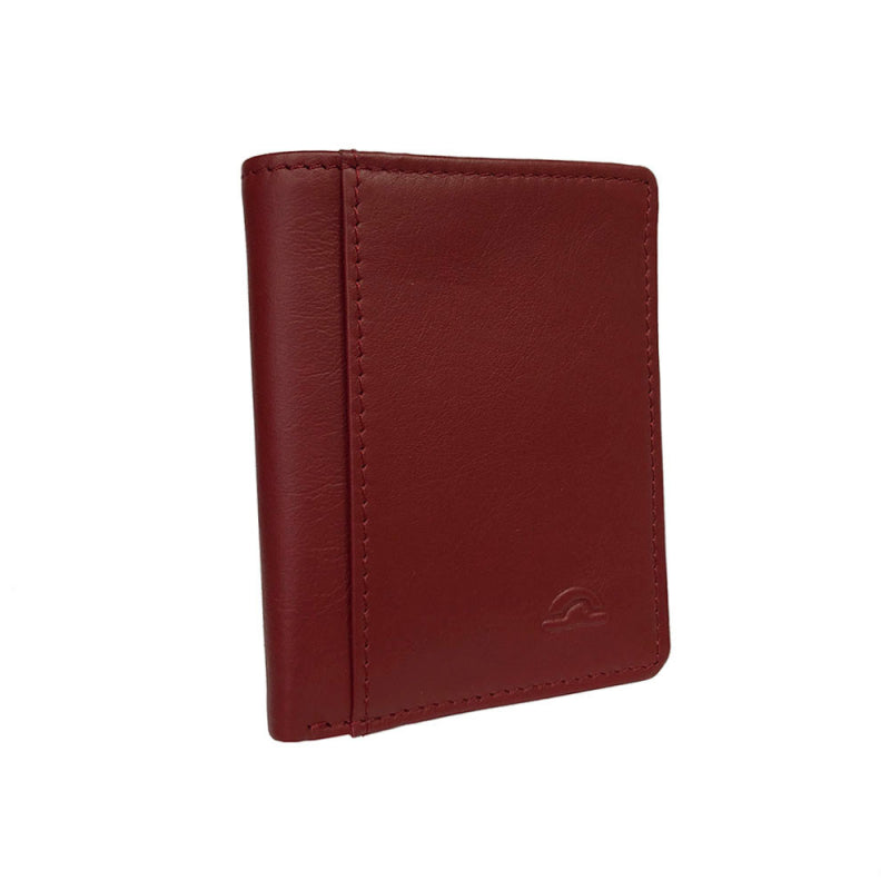 Tony Perotti New Rainbow 1034 rosso — closed at an angle, showing how flat the folded card holder stays