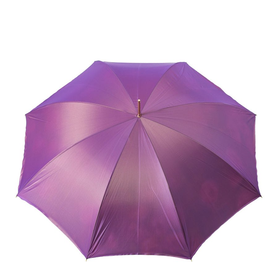 Designer cane umbrella purple with flowers Pasotti 189-56896/1