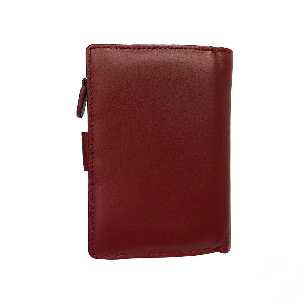 Red New Rainbow 1654 wallet — smooth calf leather back view