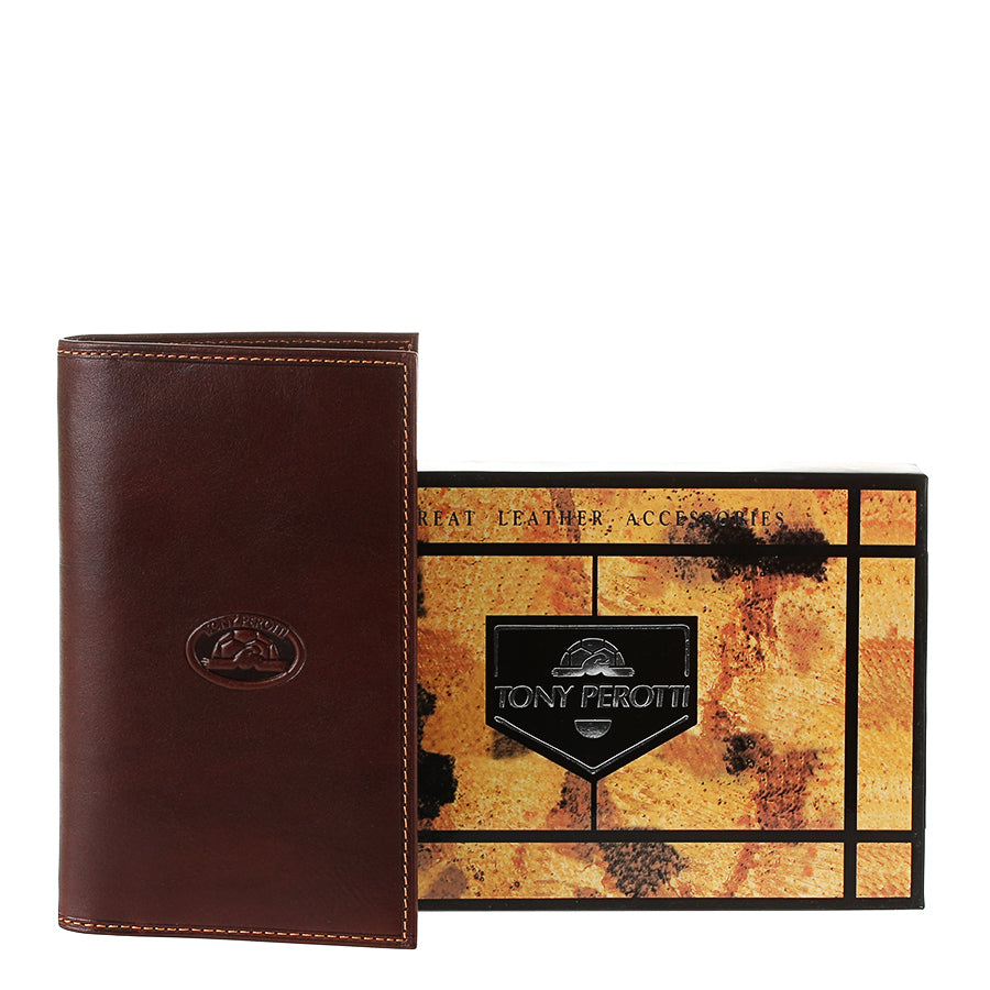 Dark brown leather coat wallet handcrafted in Italy — Tony Perotti Italico 1438