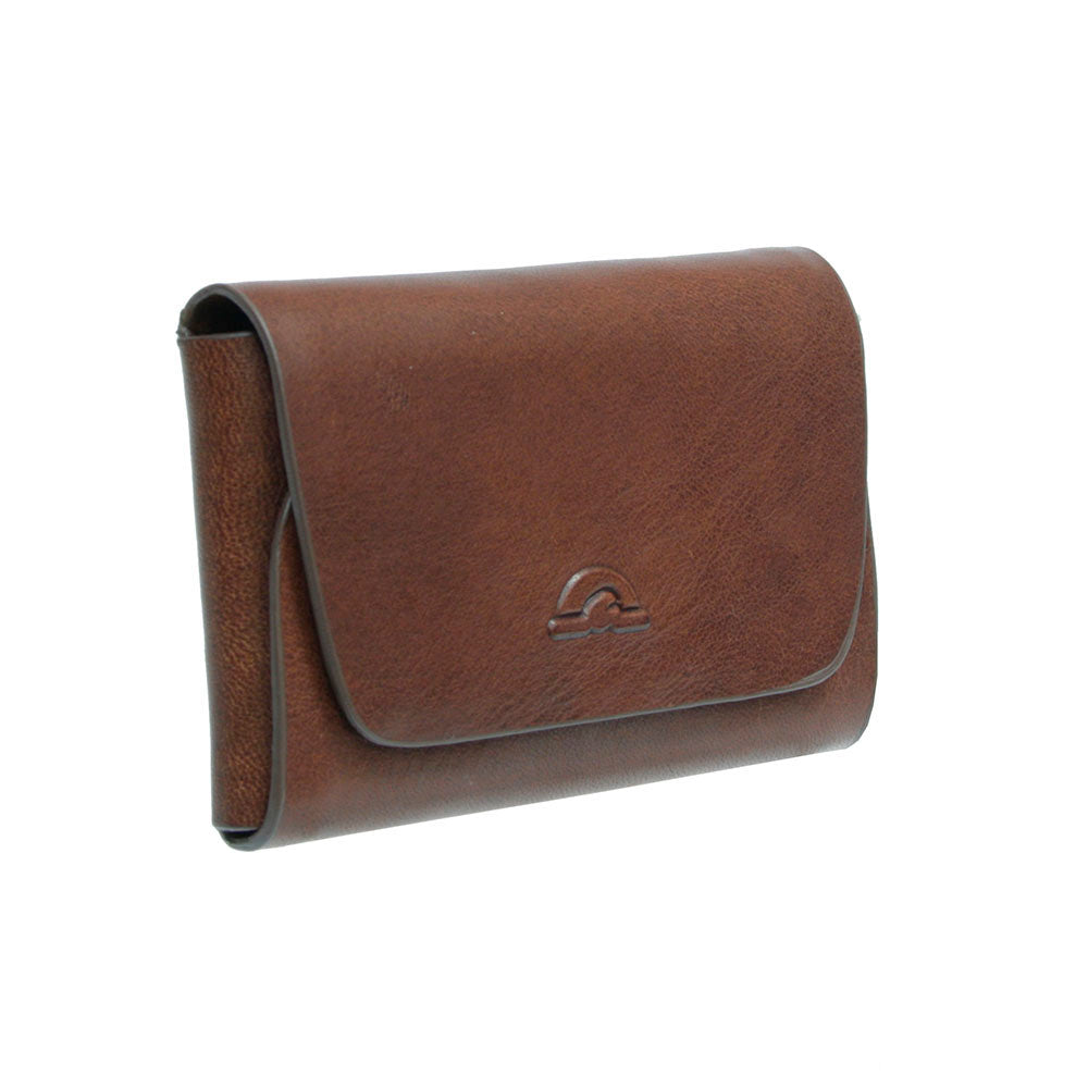 Tony Perotti Nevada 3740+RFID moro dark brown leather card holder — three-quarter side view