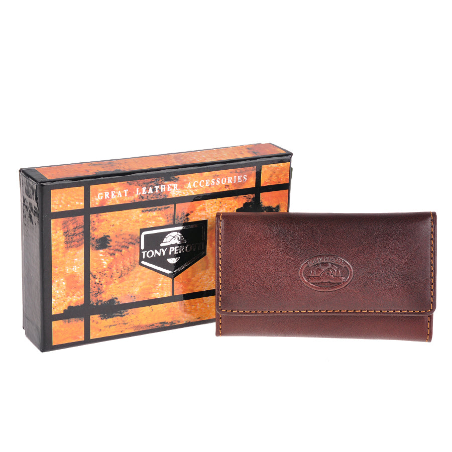 Dark brown leather key case, handcrafted in Italy — Tony Perotti Italico 1117