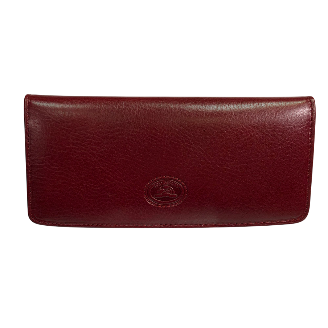 Tony Perotti Italico 2701Z rosso women's red leather wallet — angled front view