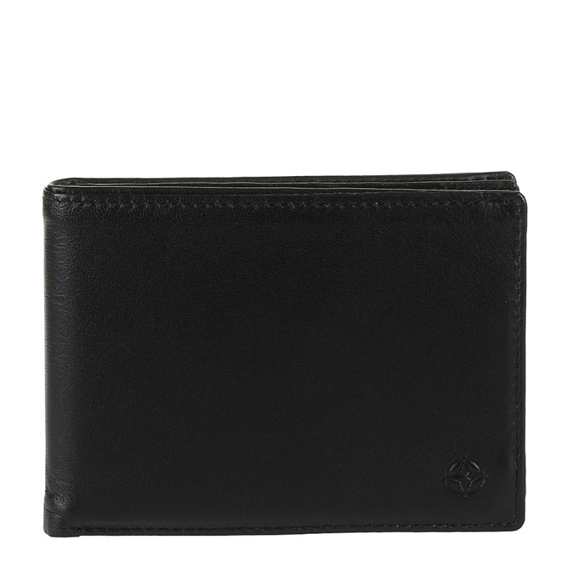 Tony Perotti black calf leather bifold wallet — Cortina 5085 nero
