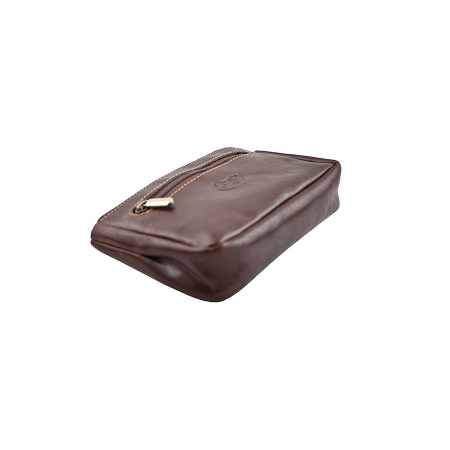 Dark brown leather key case, handcrafted in Italy — Tony Perotti Italico 1940