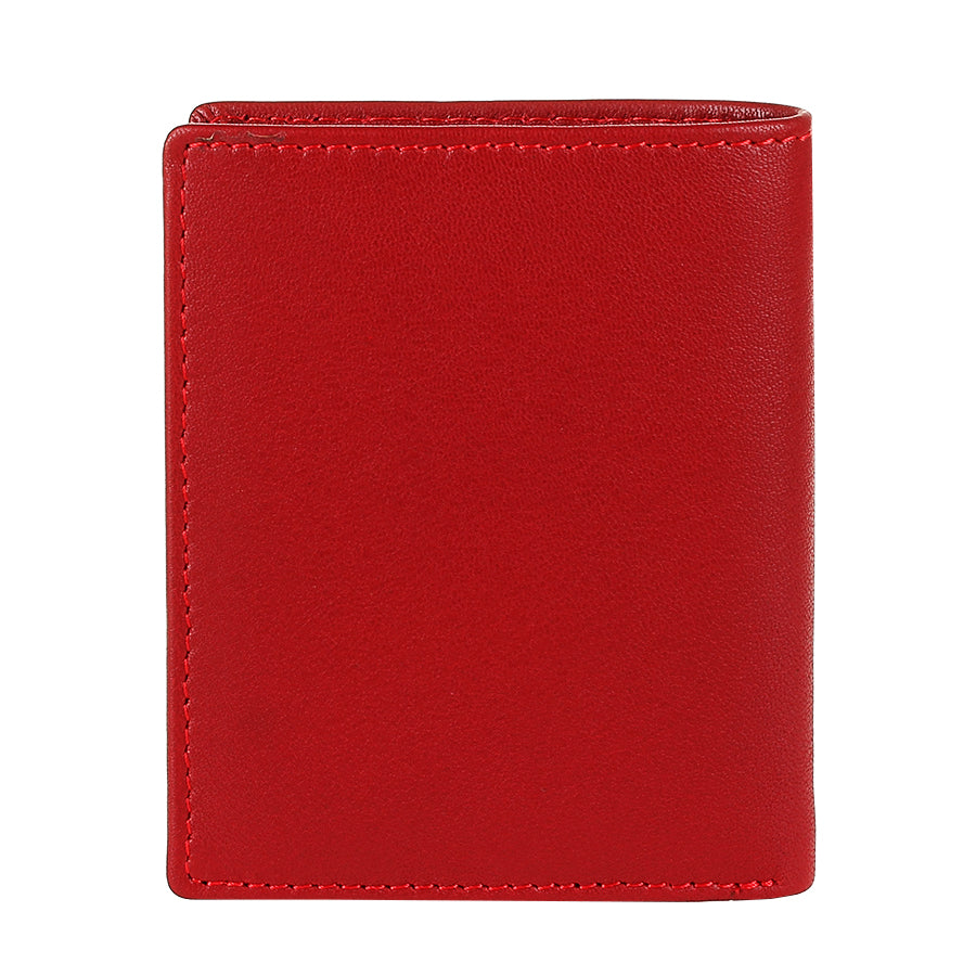 Back of the red Tony Perotti Cortina 5088 rosso card wallet — plain calf leather panel