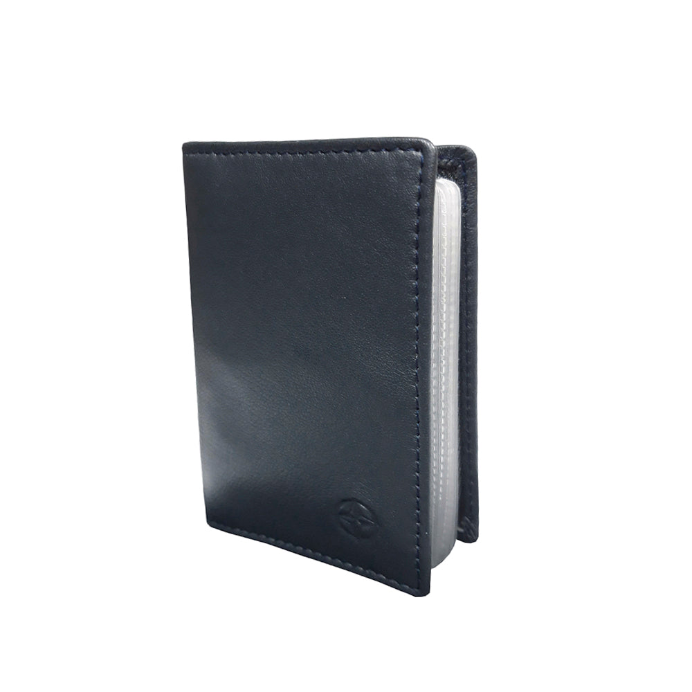 Tony Perotti Cortina 5004 navy — standing open, showing the fan of clear sleeves