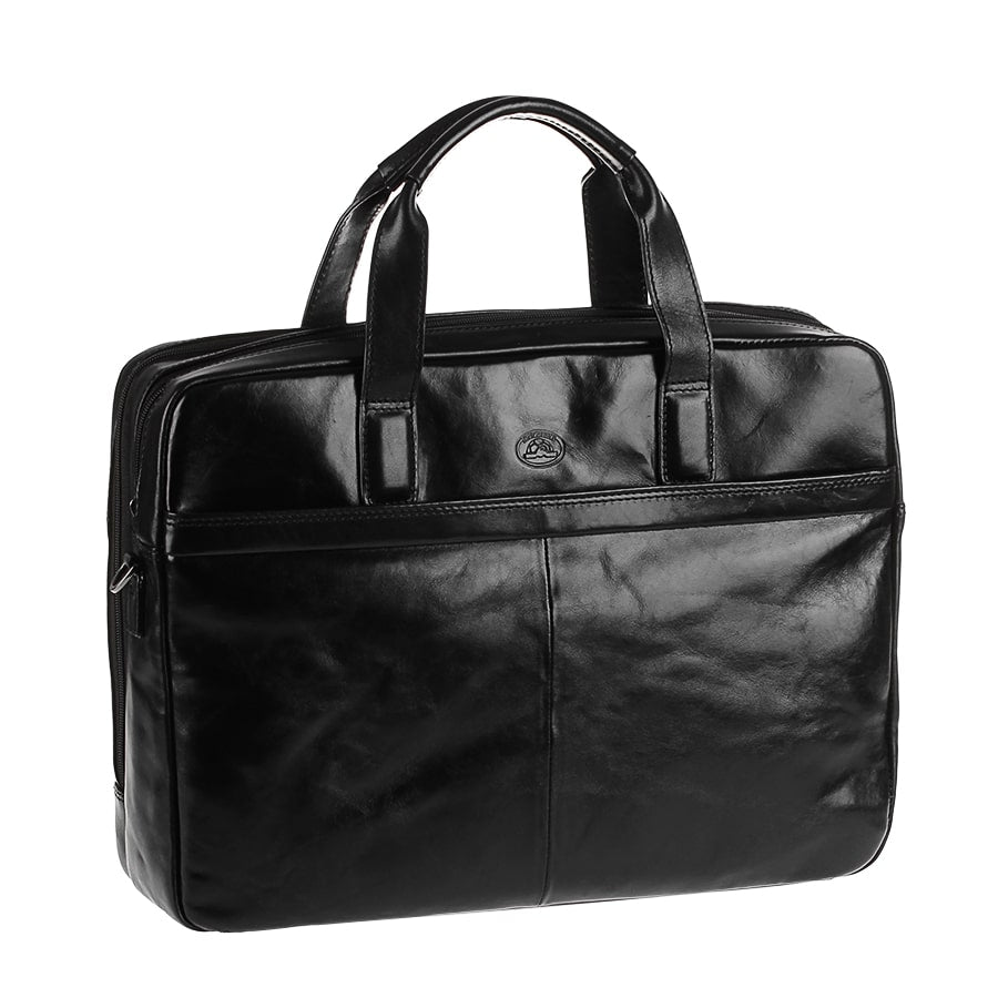 Briefcase men's leather black Tony Perotti Italico 9954 nero