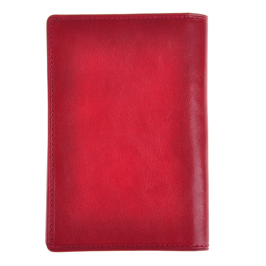 Back of the red glossy leather Tony Perotti Italico 1896 rosso document holder
