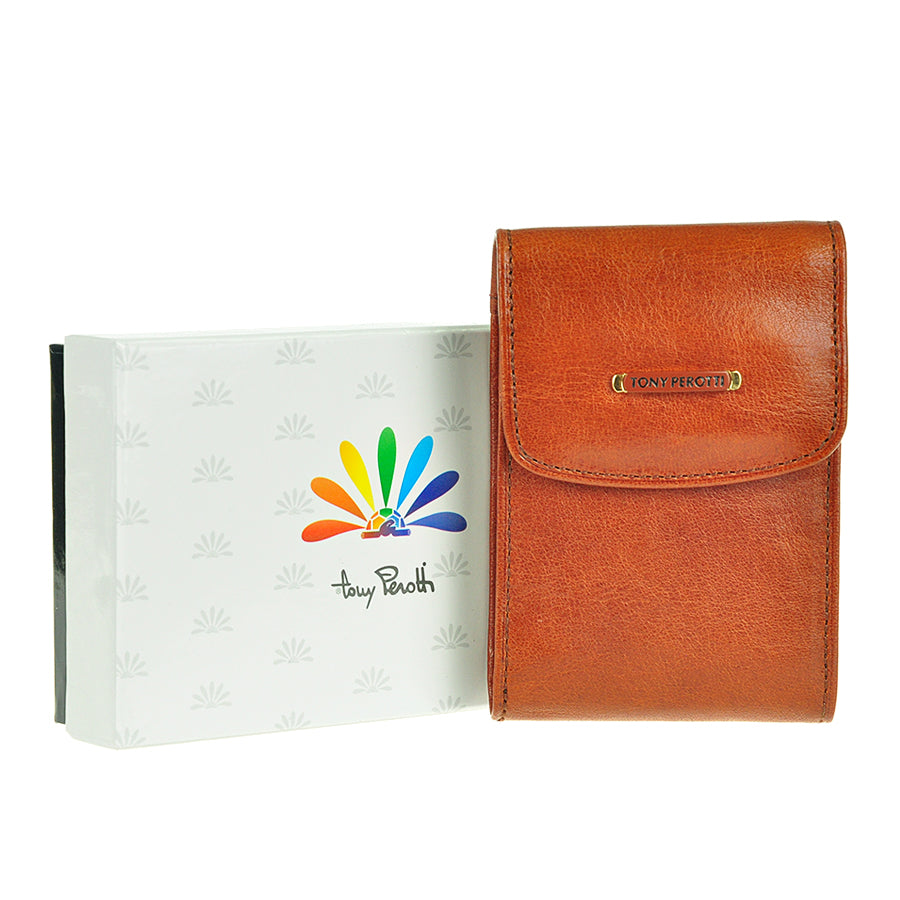 Tony Perotti Topkapi 1703 ambra — the holder next to its white Topkapi box with the Tony Perotti feather logo