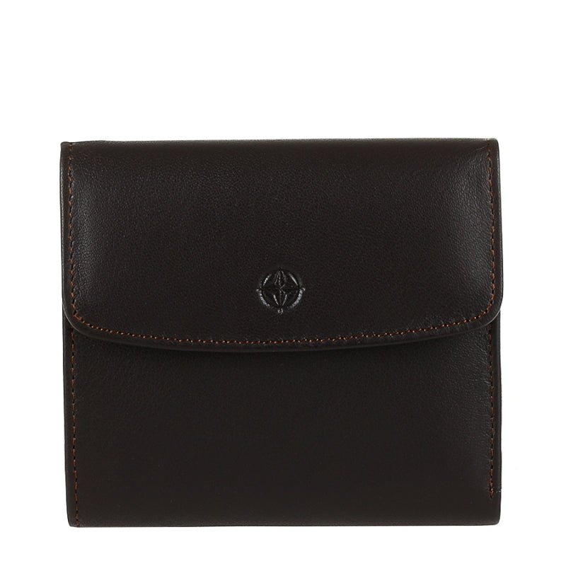 Tony Perotti dark brown calf leather bifold wallet — Cortina 5087 moro