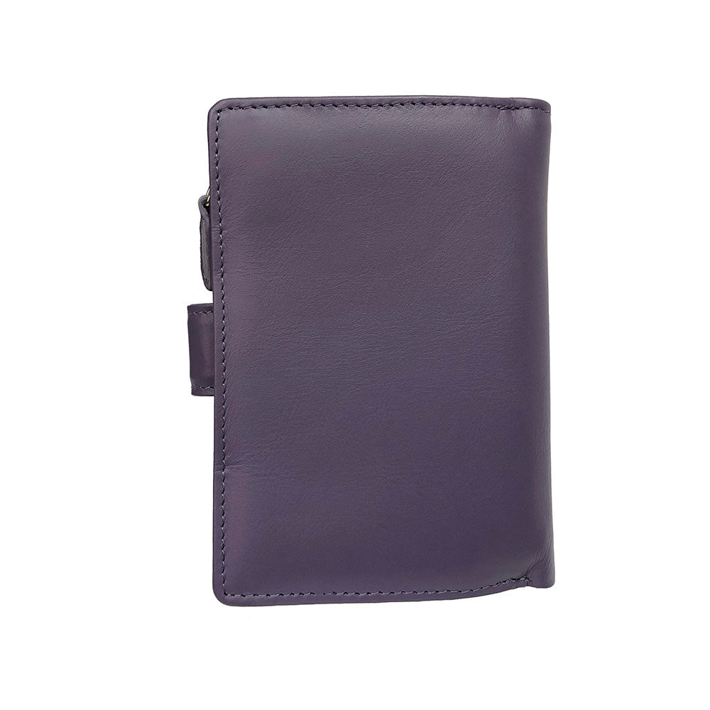 Purple leather wallet on a white background