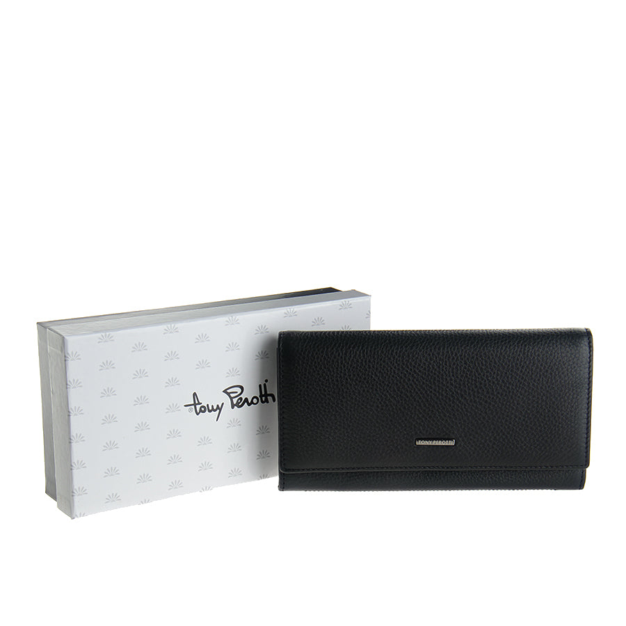Tony Perotti New Contatto 3435 nero wallet with white branded gift box