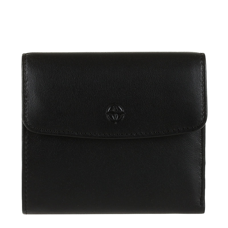 Tony Perotti black calf leather bifold wallet — Cortina 5087 nero