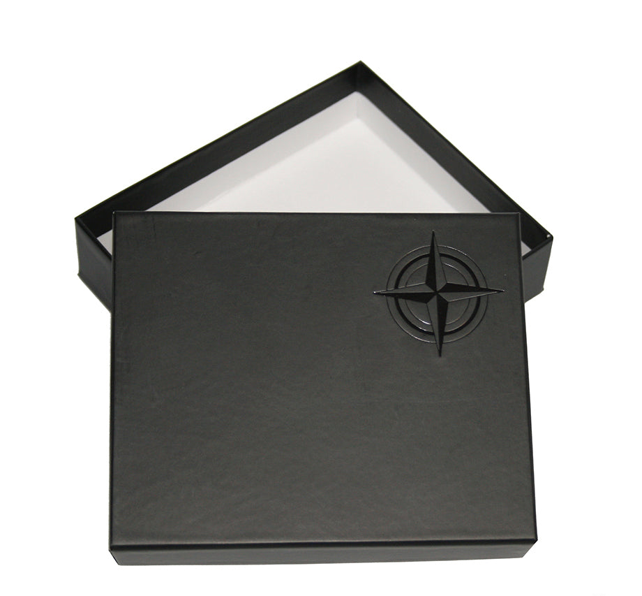 Navy leather bifold wallet handcrafted in Italy — Tony Perotti Cortina 5085