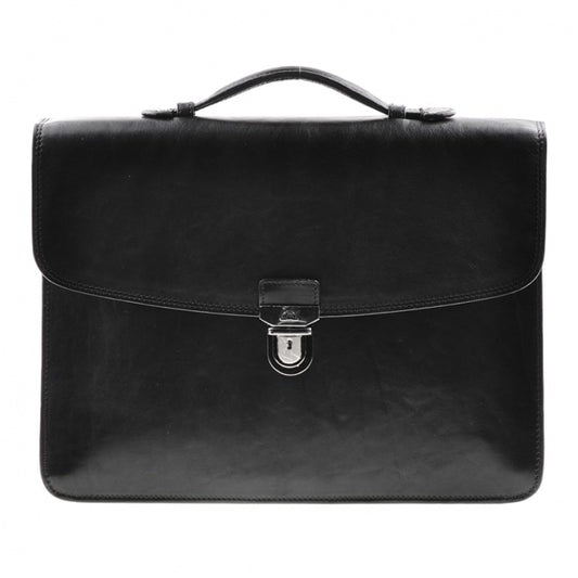 Briefcase men's leather black Tony Perotti Italico 8091L nero