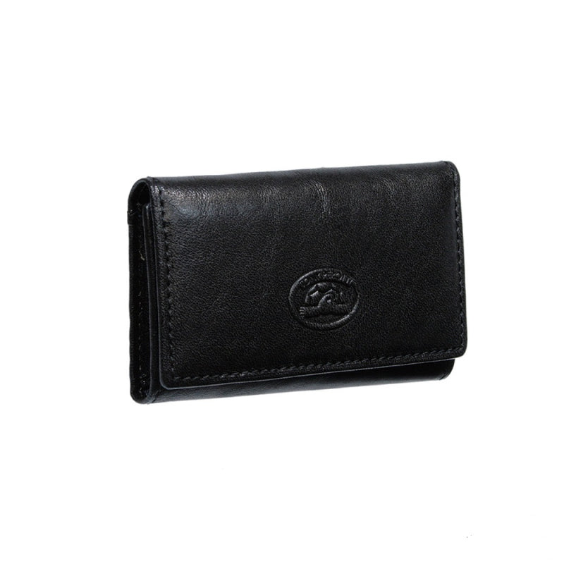 Italico 2532 nero — the closed key case at an angle, showing the snap flap