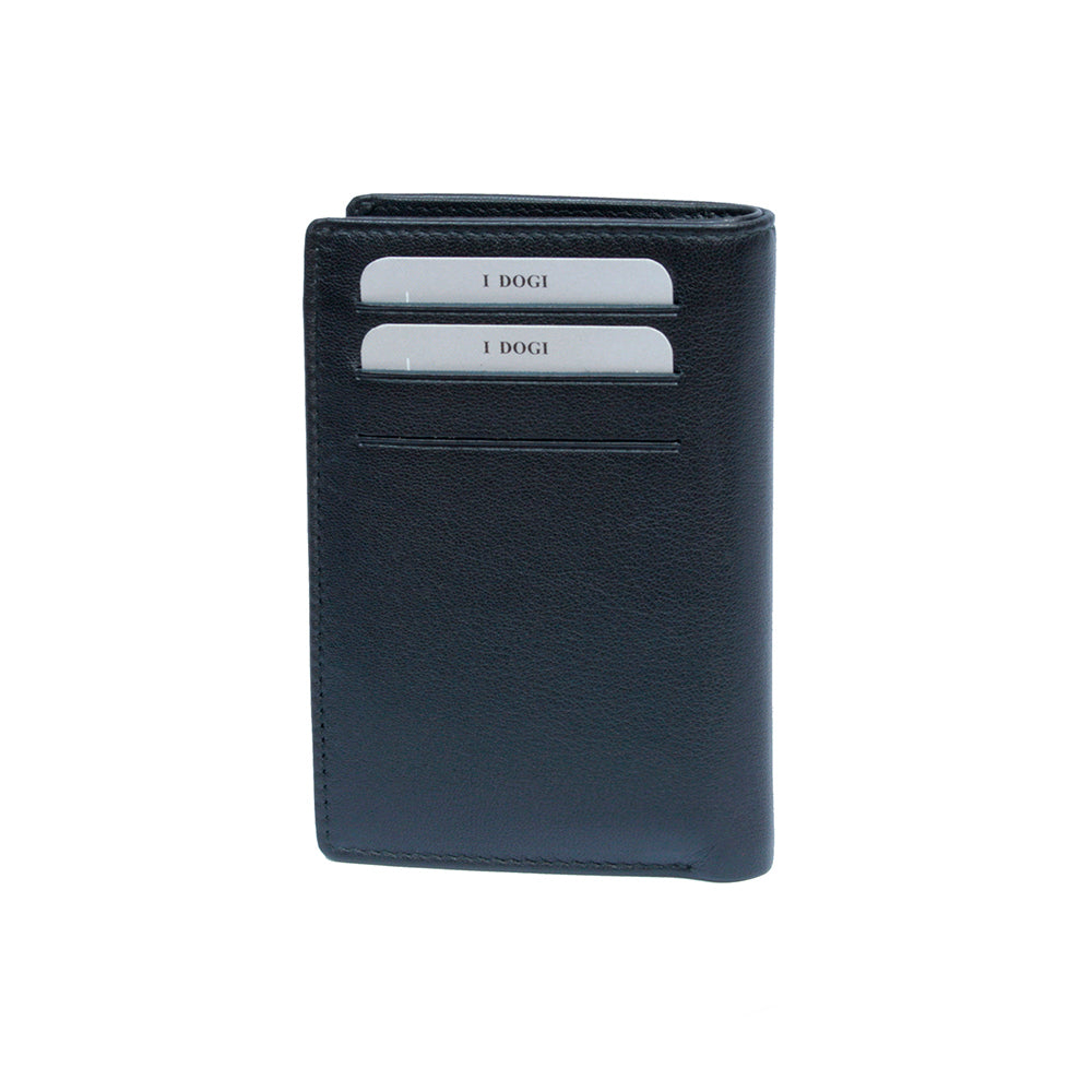 Black Cortina 5065 card wallet showing exterior quick-access card slots
