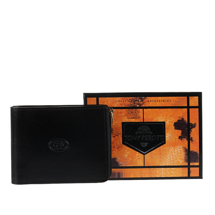 Tony Perotti Italico 3645 nero black leather wallet with Tony Perotti gift box