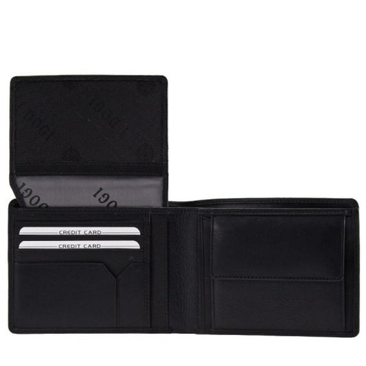 Tony Perotti Cortina 5012 nero with the inner panel raised, showing the mesh ID window against the branded lining