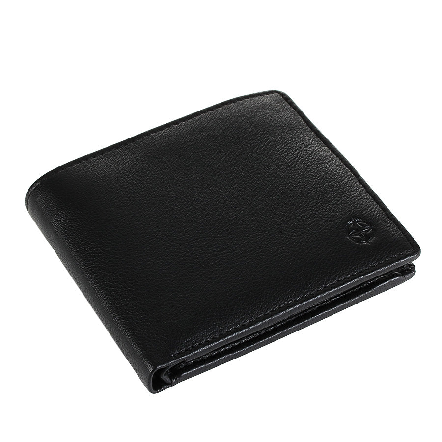 Black Cortina 5047 wallet closed, top view