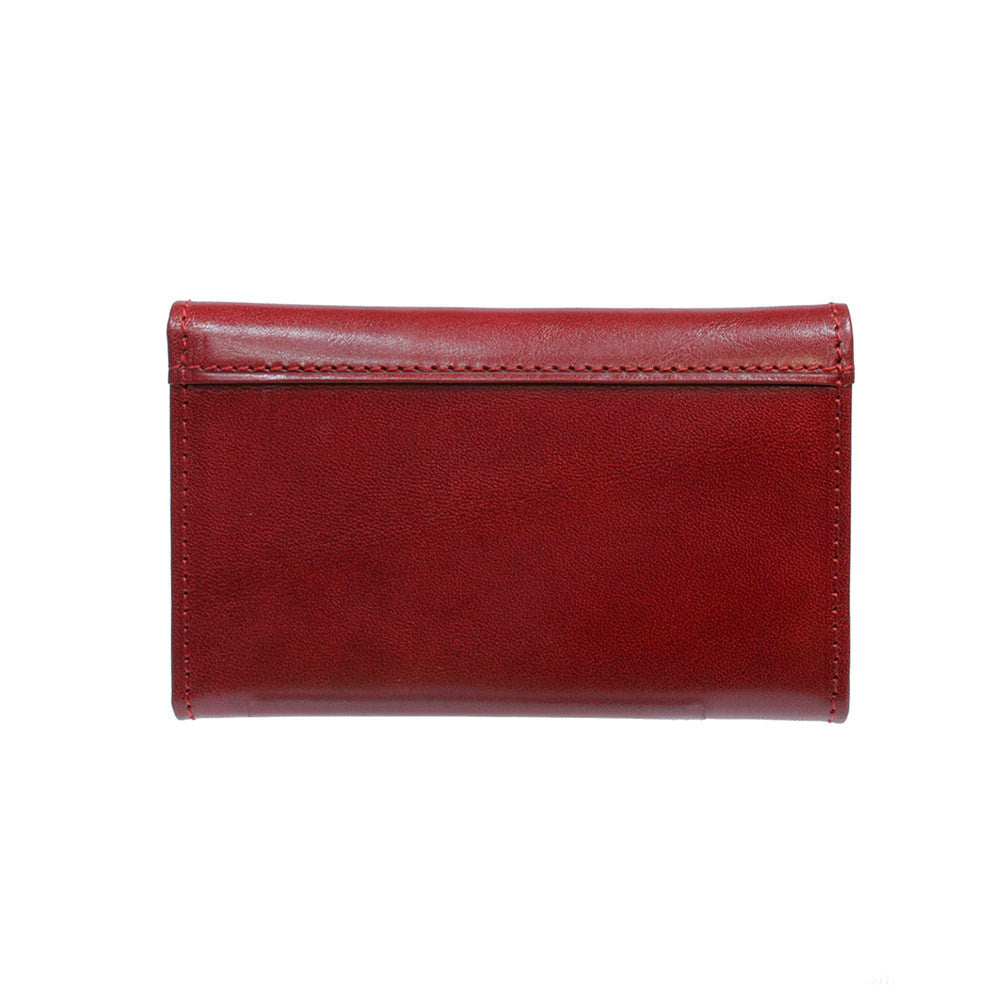 Red leather key case closed, back view — Tony Perotti Italico 2533 rosso